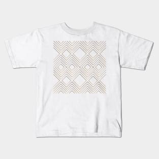 Modern golden Gatsby pattern white Kids T-Shirt